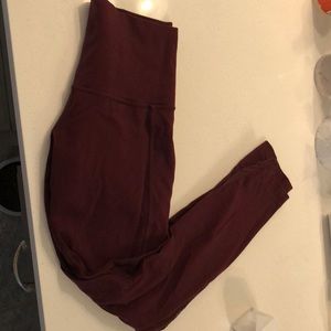 Maroon high waist wunder under back leg mesh panel